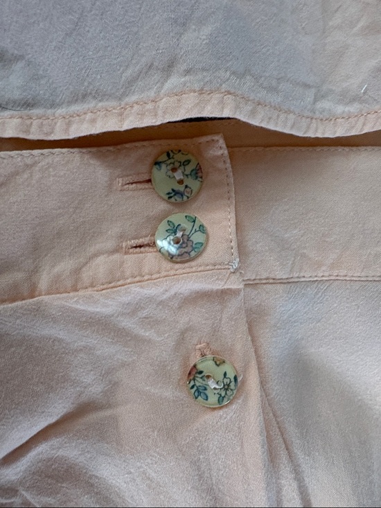 Vintage Dalia Peach Button-Front Two-Piece Skirt with Pockets - Picture 3 of 11